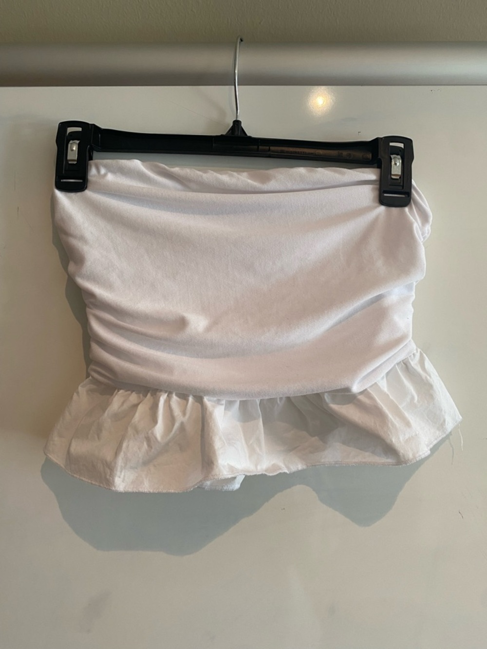 White Ruffle Tube Top